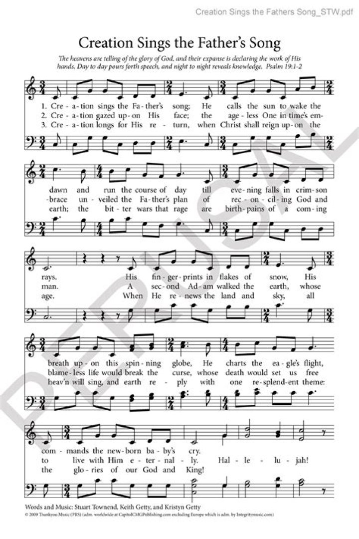 Creation Sings (the Father's Song)