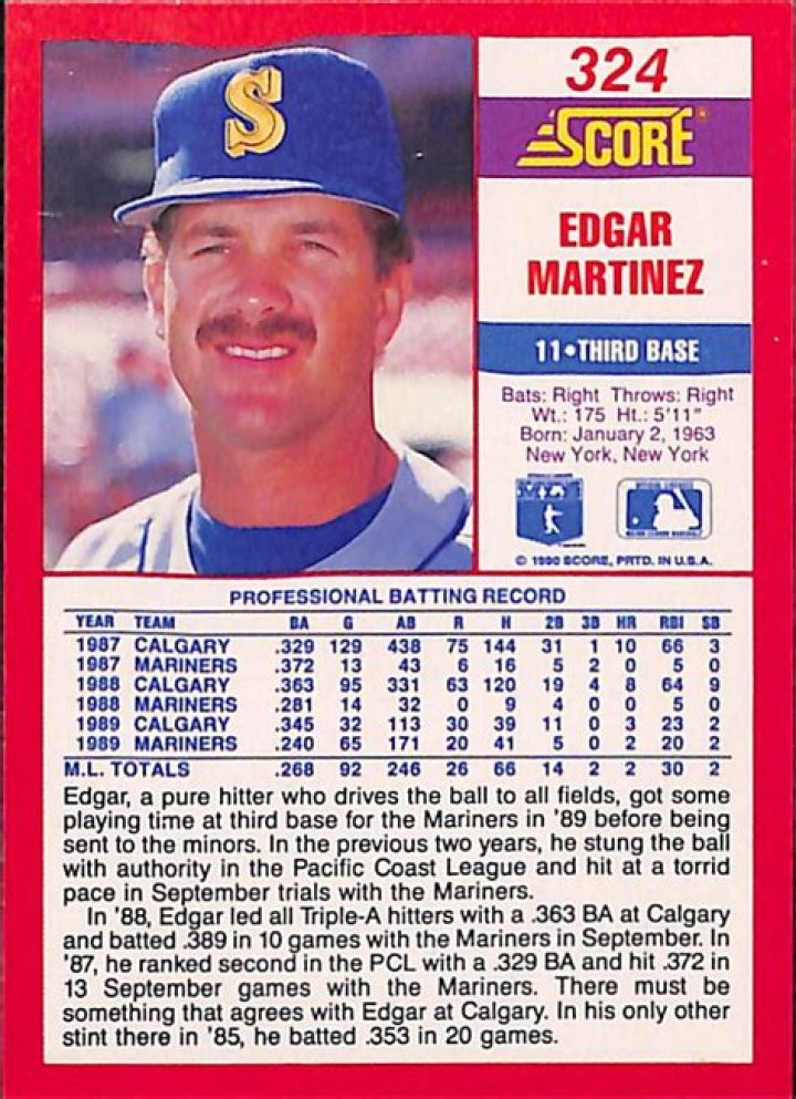 Edgar Martinez (Baseball Player) - Age, Birthday, Bio, Facts, Family, Net Worth, Height & More